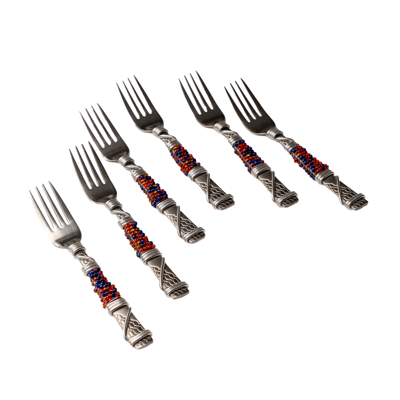 BEADED CAKE FORK SET