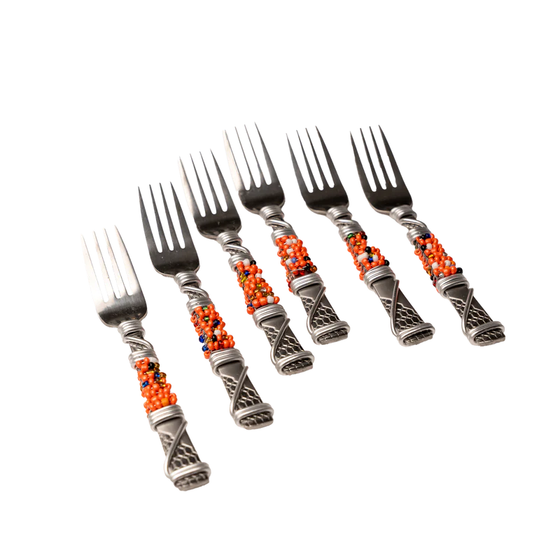 BEADED CAKE FORK SET