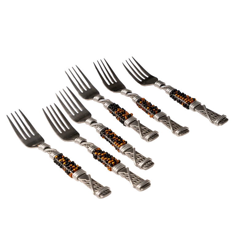 BEADED CAKE FORK SET