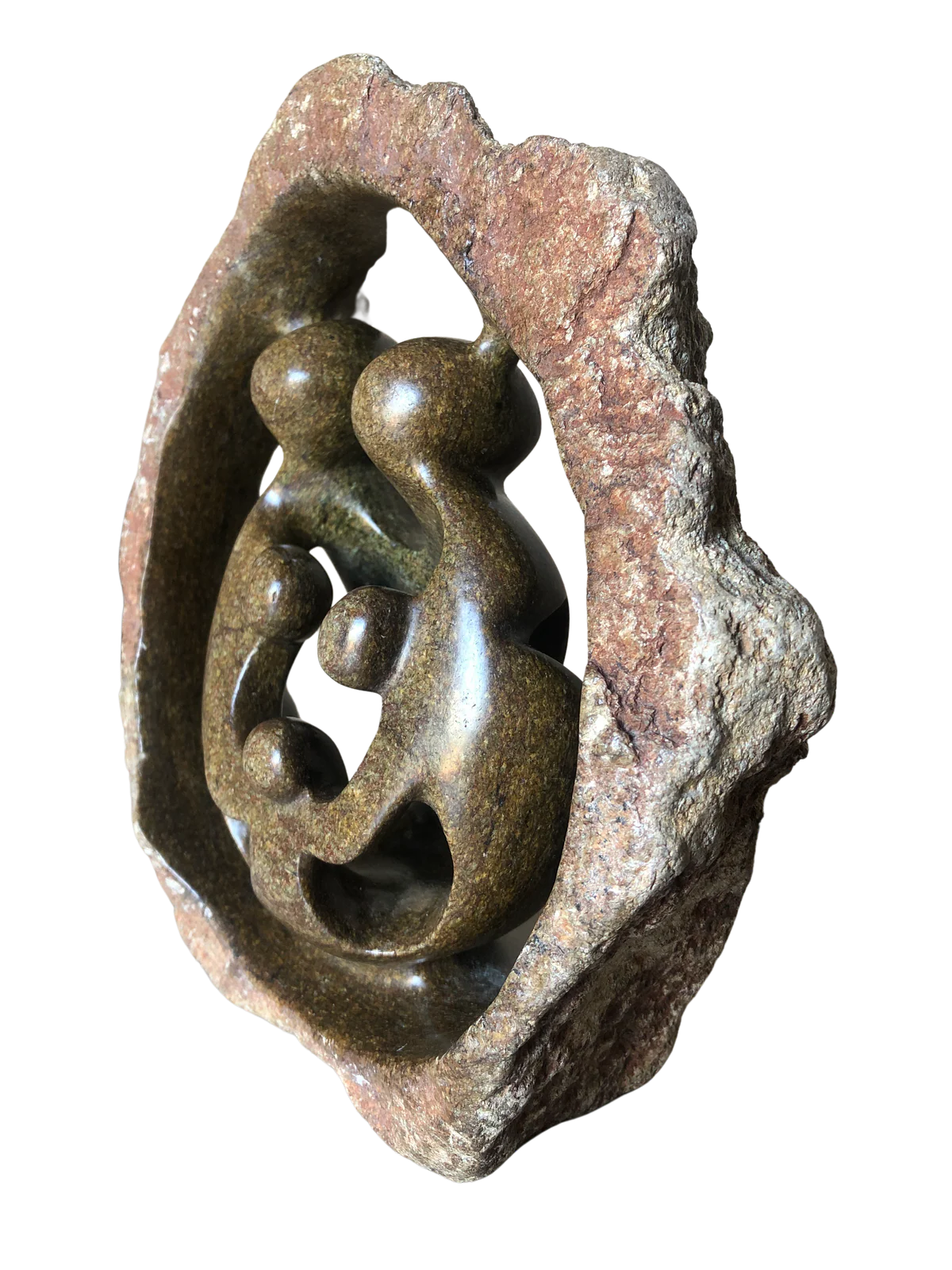 Shona Tribe Serpentine Stone Rock Family