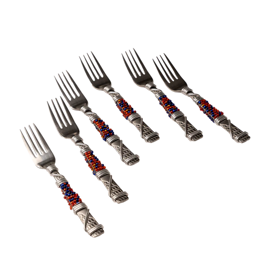 BEADED CAKE FORK SET