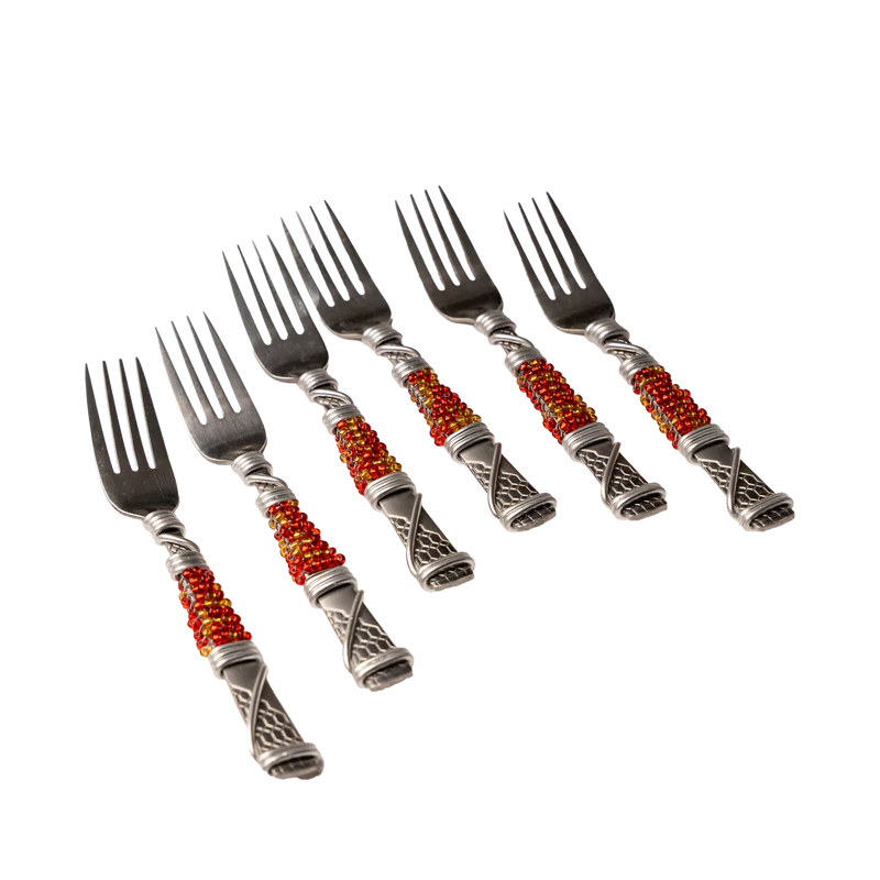 BEADED CAKE FORK SET