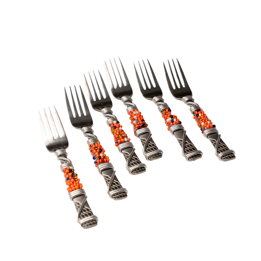 BEADED CAKE FORK SET