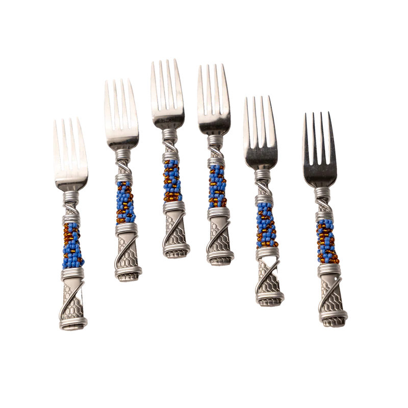 BEADED CAKE FORK SET