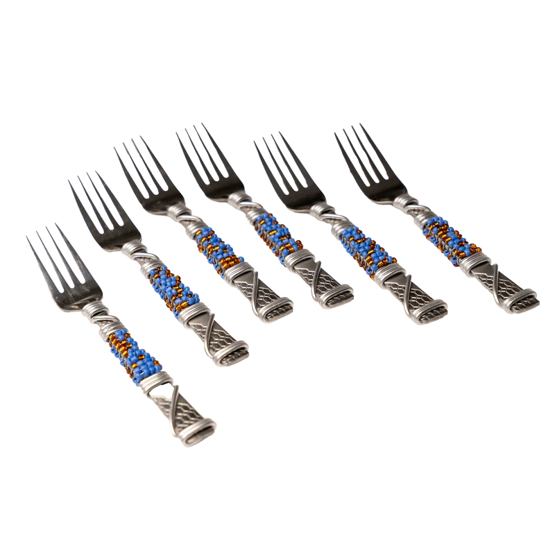 BEADED CAKE FORK SET