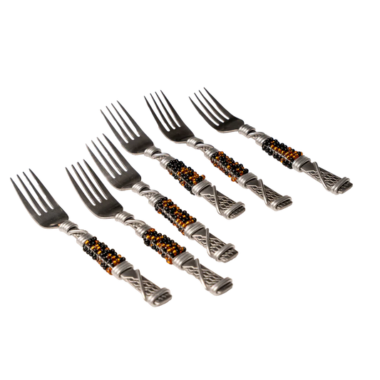 BEADED CAKE FORK SET