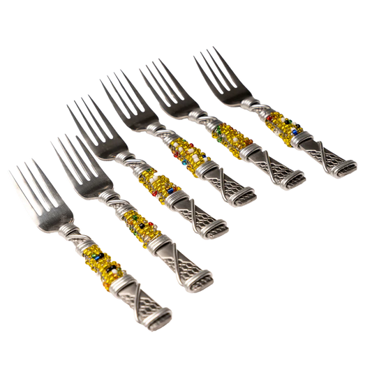 BEADED CAKE FORK SET