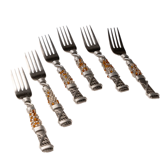 BEADED CAKE FORK SET