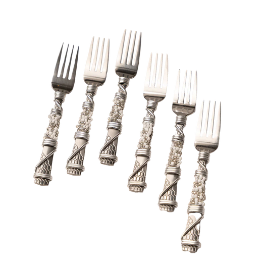 BEADED CAKE FORK SET