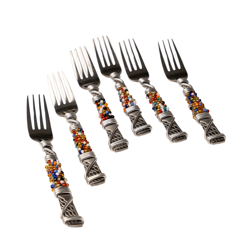 BEADED CAKE FORK SET