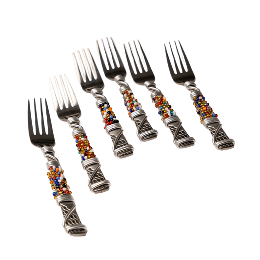BEADED CAKE FORK SET