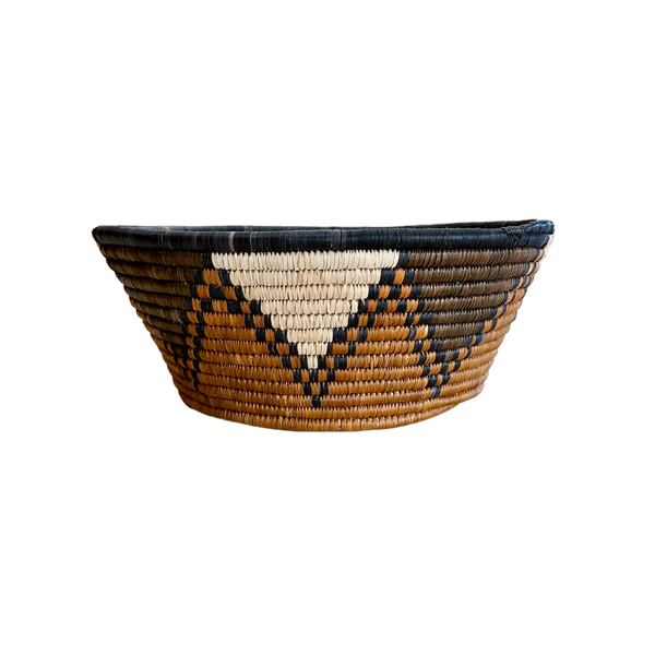MEDIUM HAND WOVEN BOWL (LILY PAD BROWN & GREY)