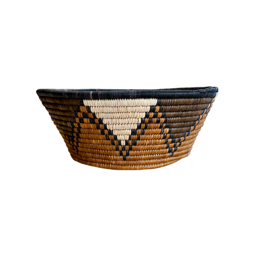 MEDIUM HAND WOVEN BOWL (LILY PAD BROWN & GREY)
