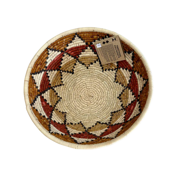 LARGE HAND WOVEN BOWL (DIAMOND RED; BROWN)