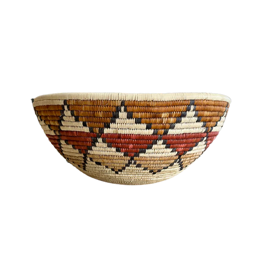 LARGE HAND WOVEN BOWL (DIAMOND RED; BROWN)