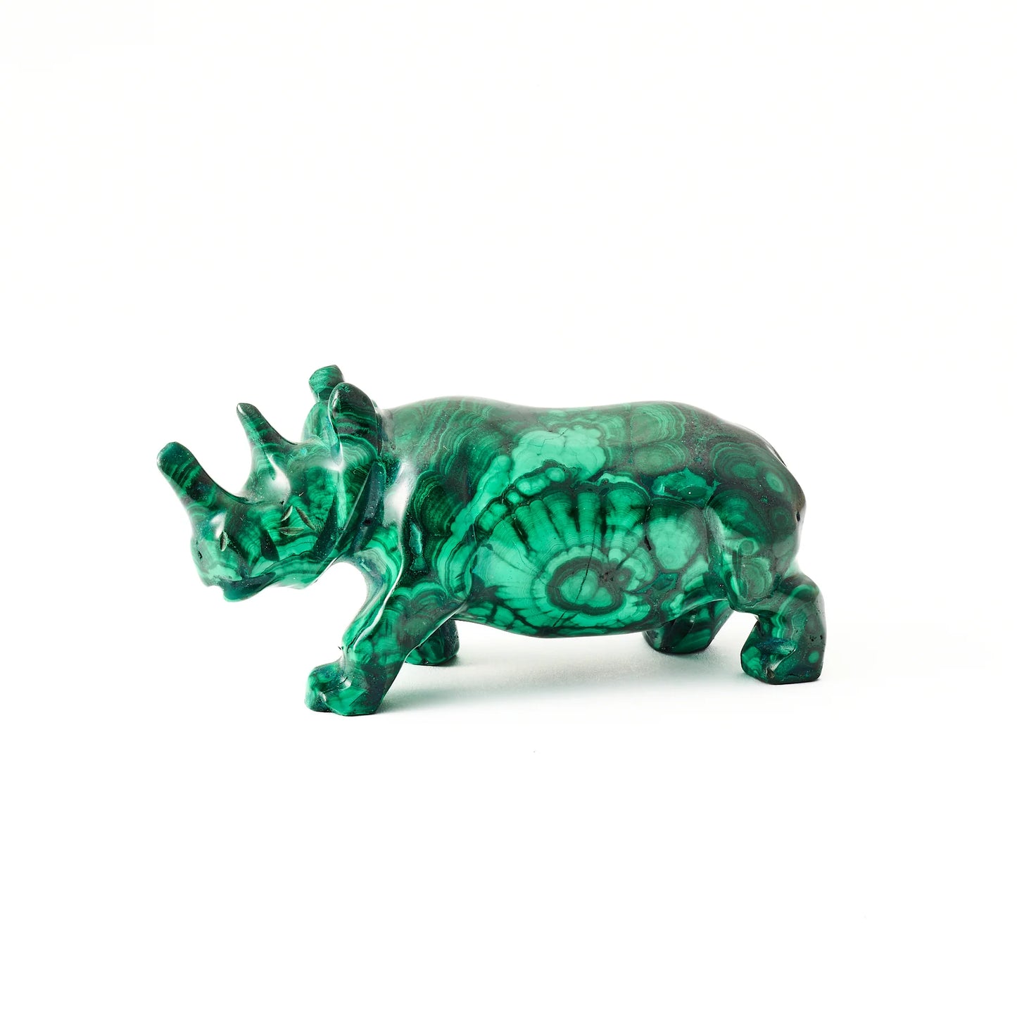Malachite Rhino Gemstone Carving