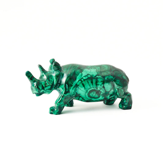 Malachite Rhino Gemstone Carving