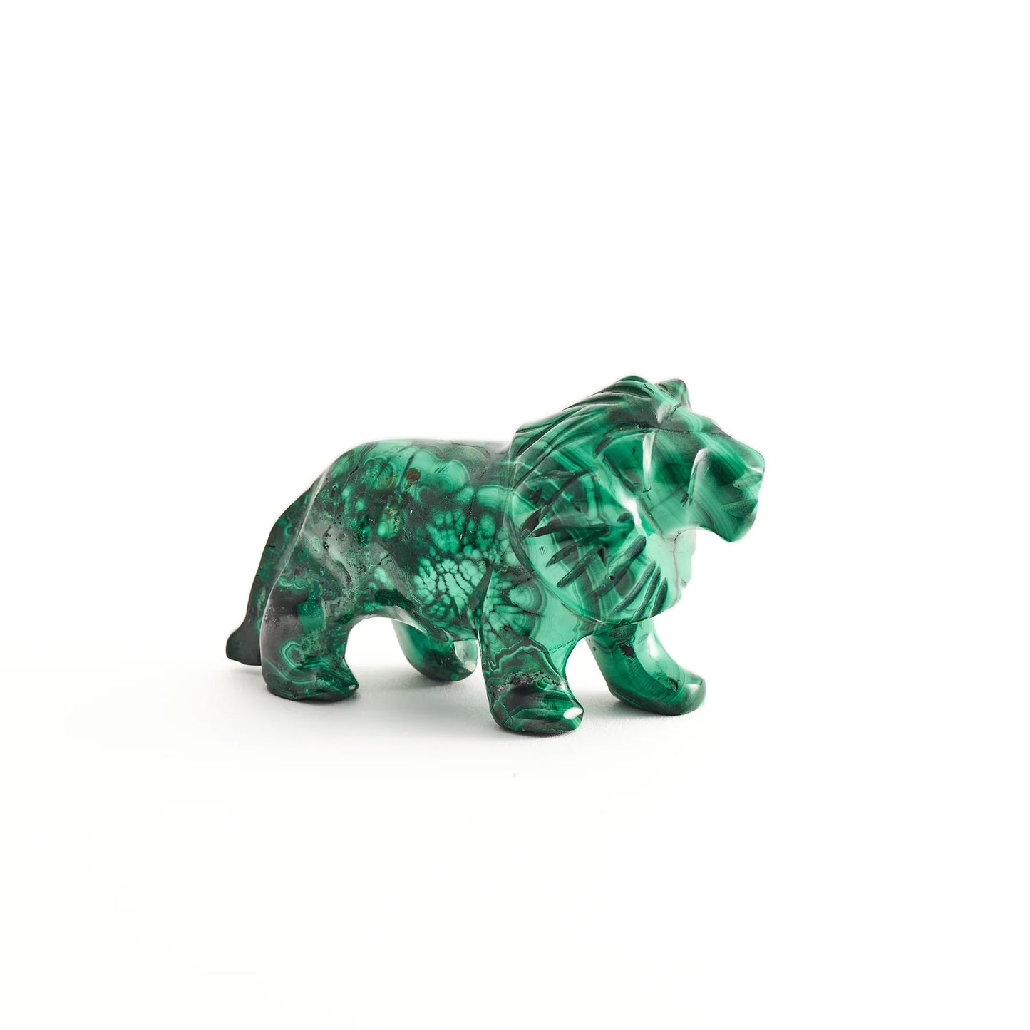 Malachite Lion Gemstone Carving