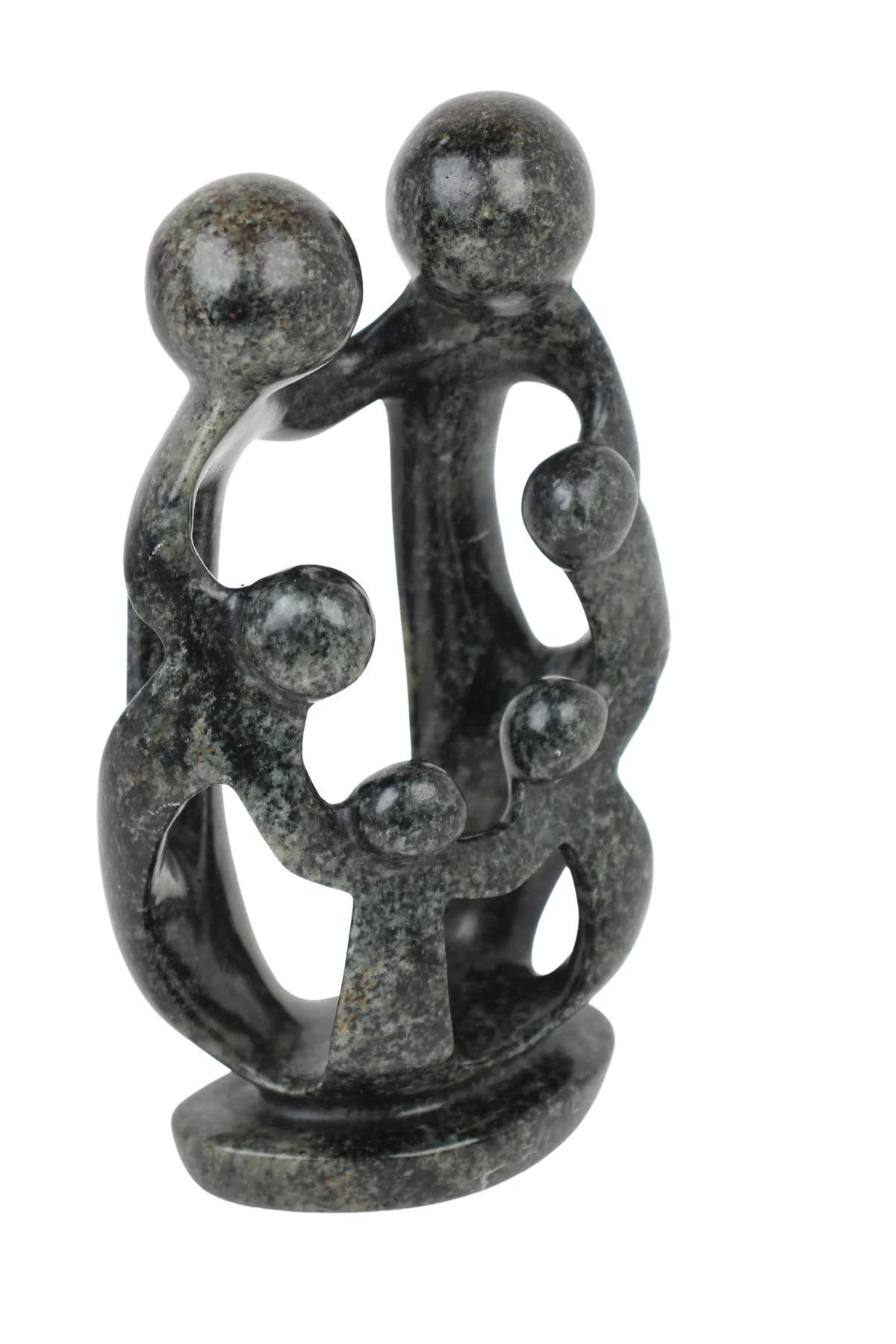 Shona Tribe Serpentine Stone Family of Six ~7.9" Tall