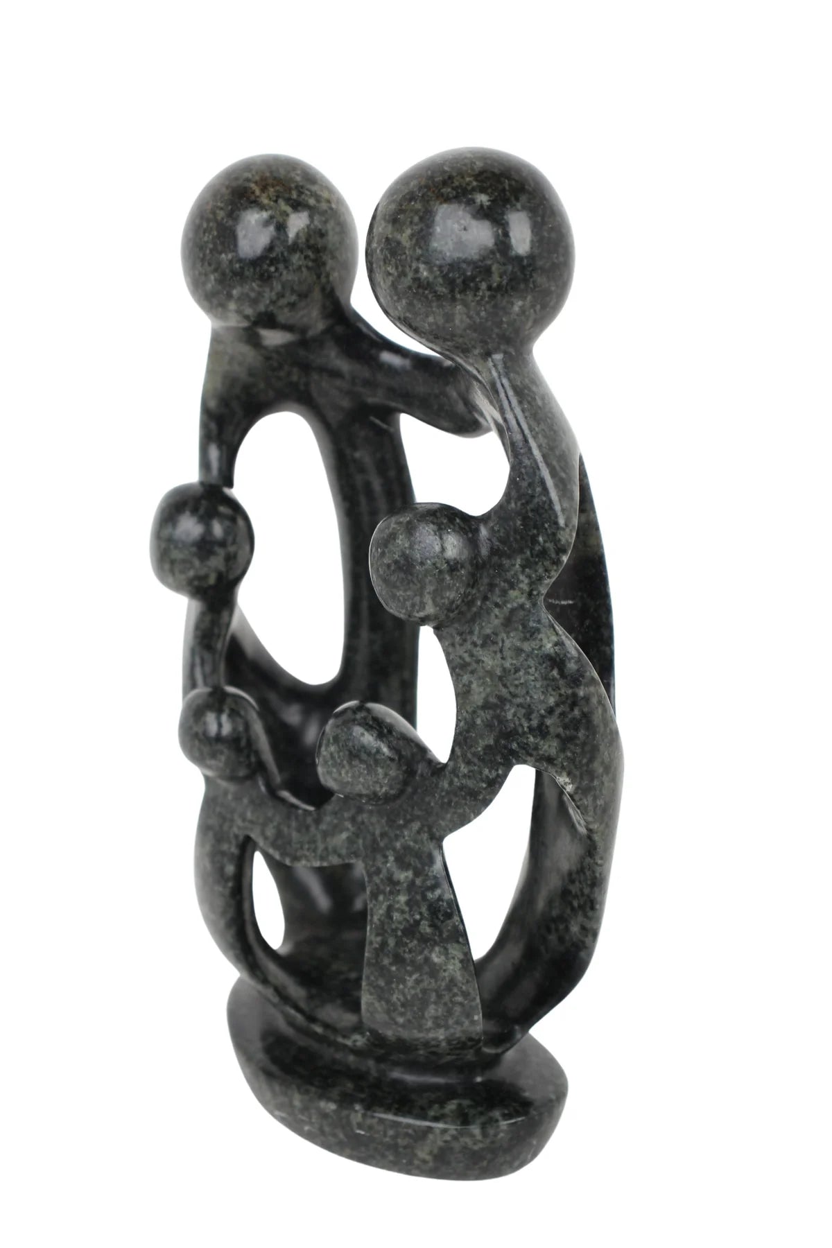 Shona Tribe Serpentine Stone Family of Six ~7.9" Tall