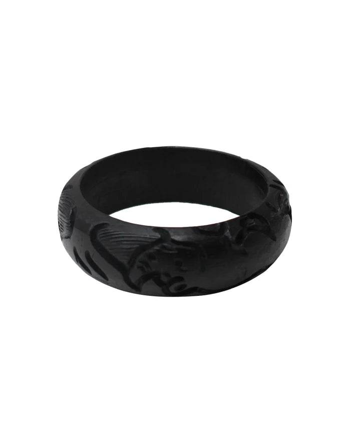 Ebony carved ostrich egg stand