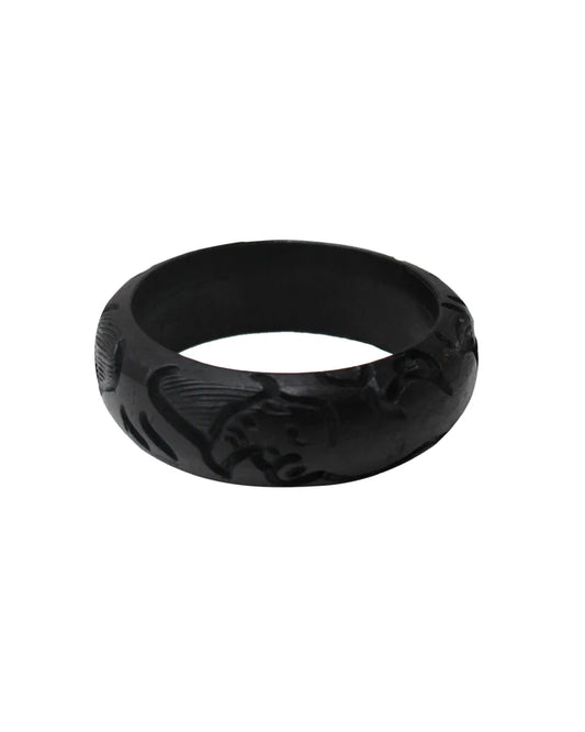 Ebony carved ostrich egg stand