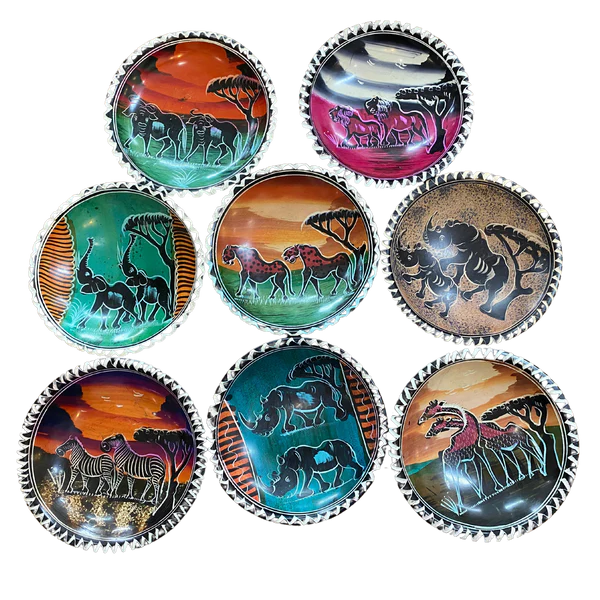 6 inch LARGE COLOURFUL SOAPSTONE PAINTED BOWLS