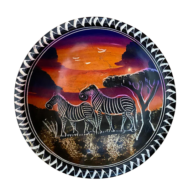 6 inch LARGE COLOURFUL SOAPSTONE PAINTED BOWLS