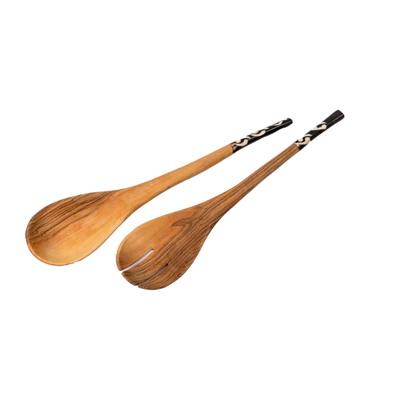 WOODEN BONE SALAD SERVERS