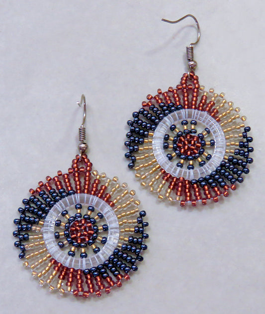 Circle Earrings Copper Metallic White-Gold