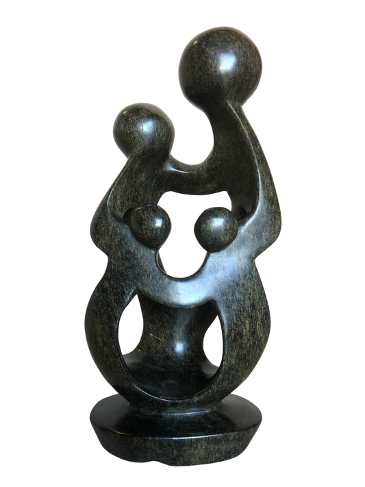 Shona Tribe Serpentine Rock Family of Four
