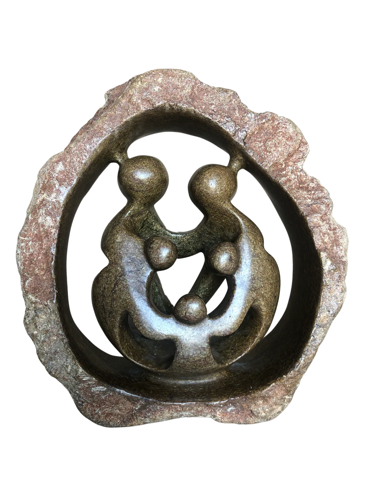 Shona Tribe Serpentine Stone Rock Family