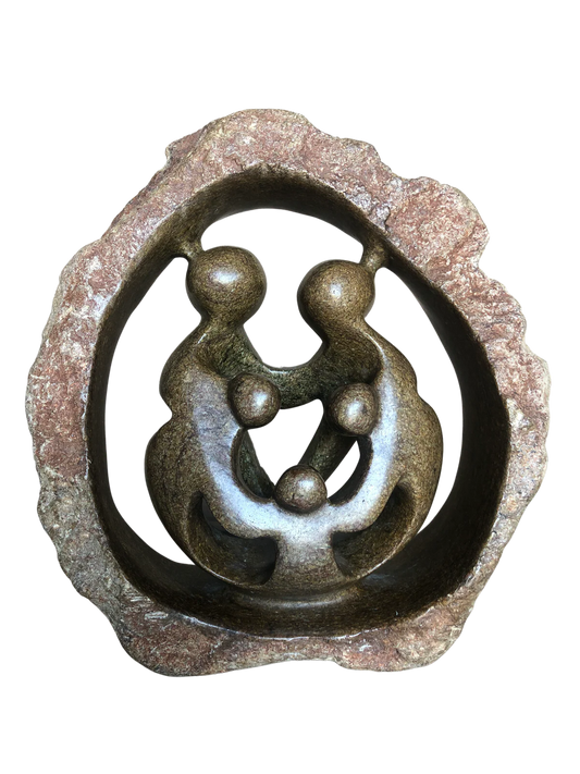 Shona Tribe Serpentine Stone Rock Family