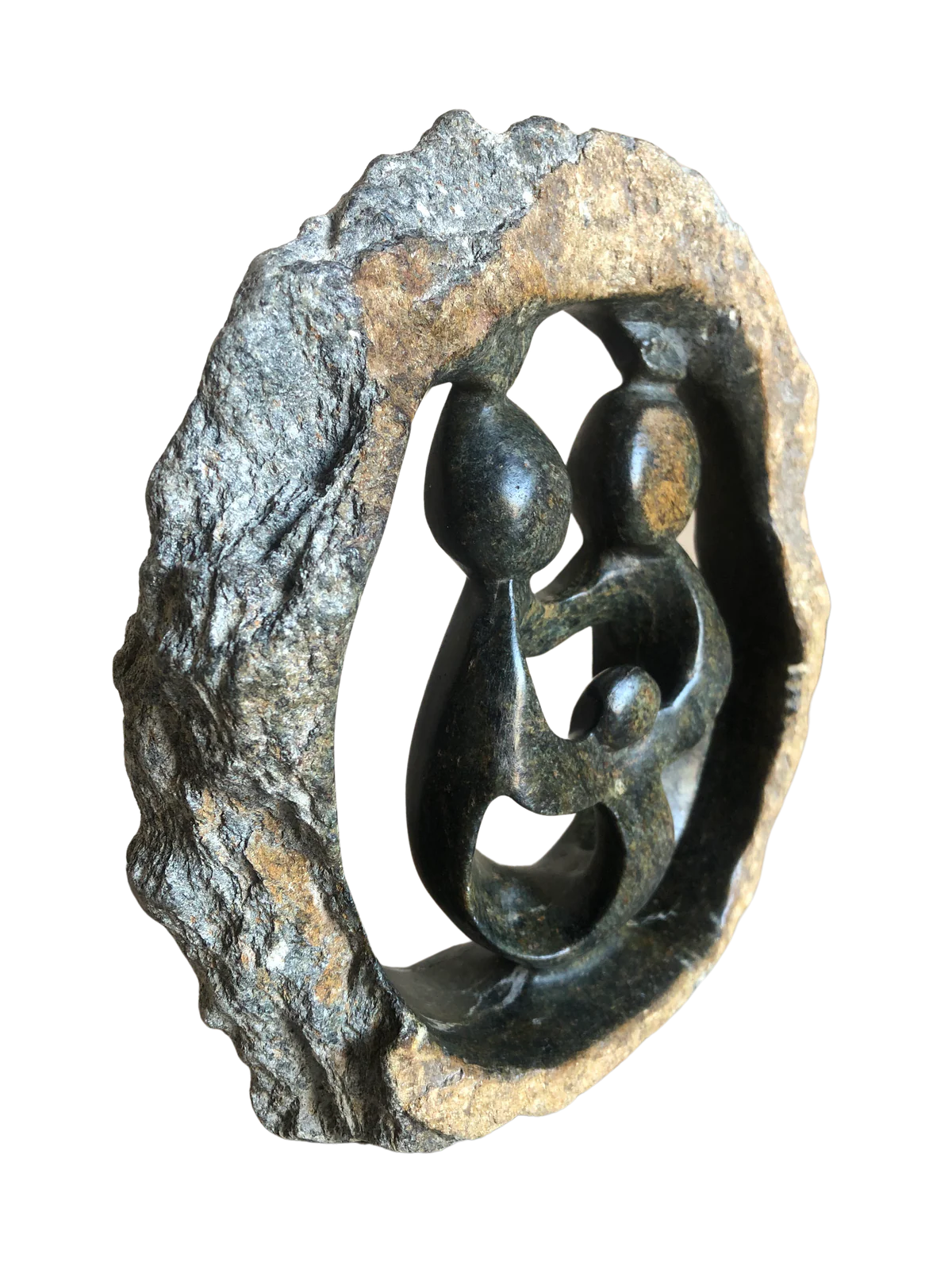 Shona Tribe Serpentine Stone Rock Family