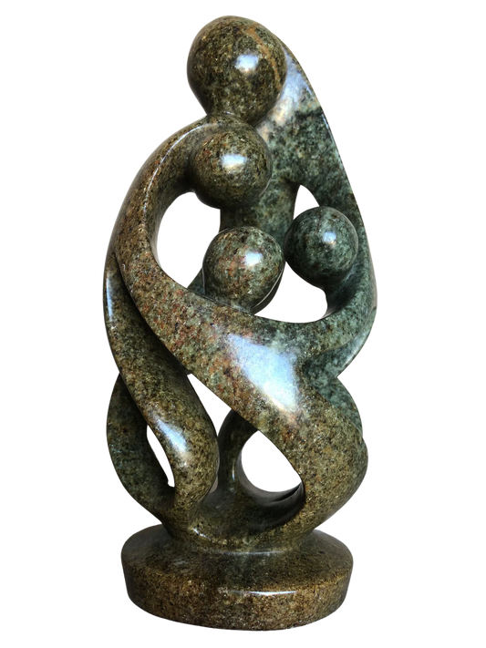 Shona Tribe Serpentine Rock Family of Four