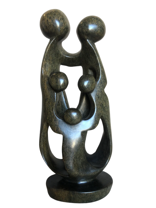 Shona Tribe Serpentine Rock Family of Five