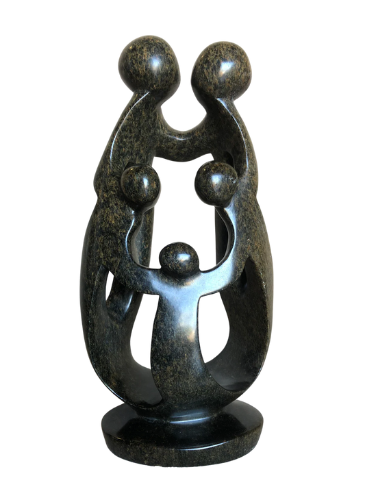 Shona Tribe Serpentine Rock Family of Five