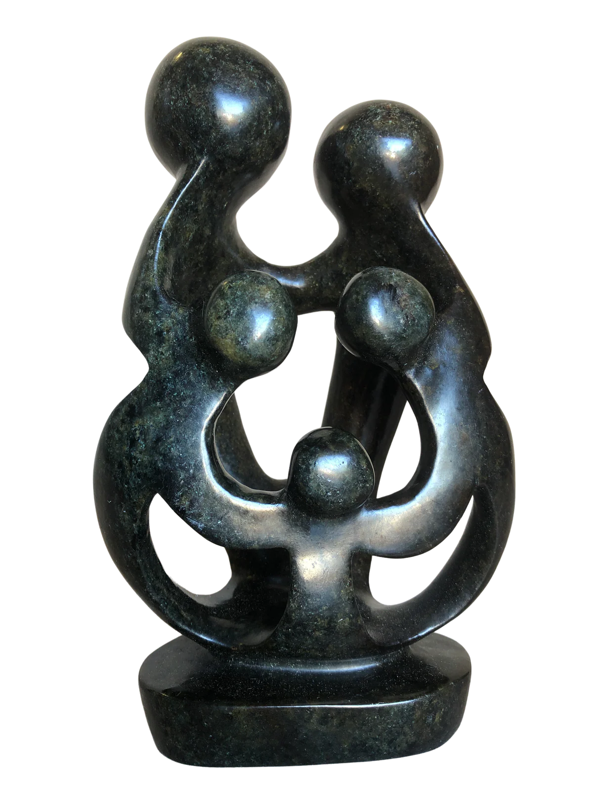 Shona Tribe Serpentine Rock Family Of Five