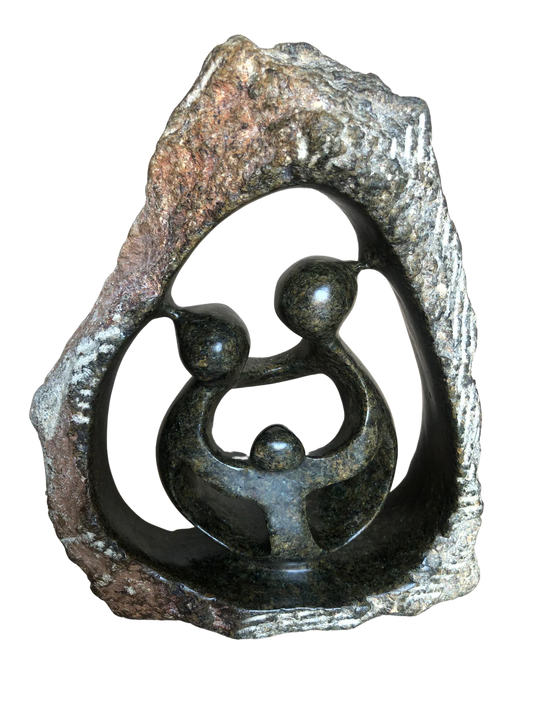 Shona Tribe Serpentine Stone Rock Family