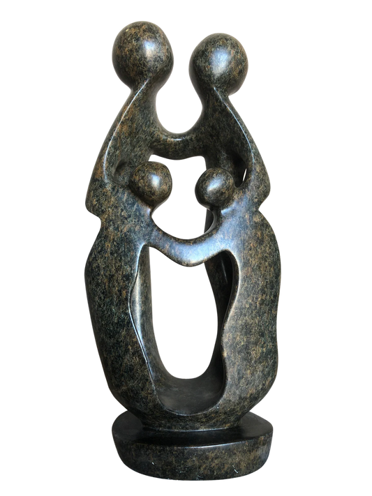 Shona Tribe Serpentine Rock Family of Four