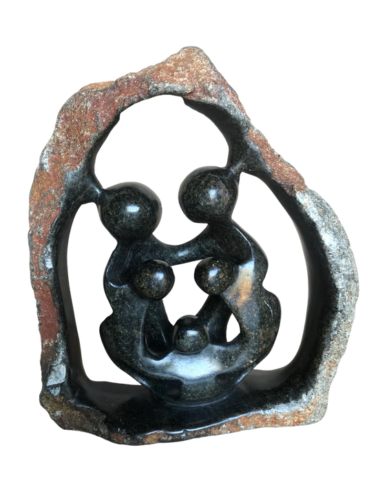 Shona Tribe Serpentine Stone Rock Family