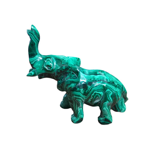 Malachite Elephant Carving