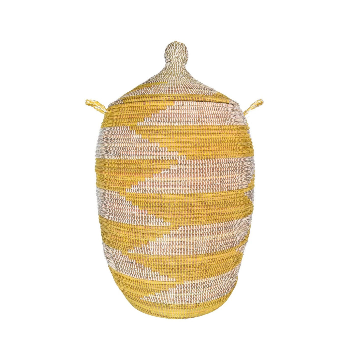 Yellow Woven Laundry Basket